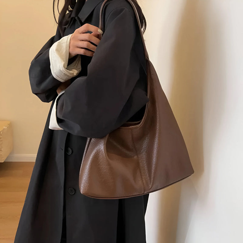 Damen Schultertasche aus Leder mit verstellbarem Riemen