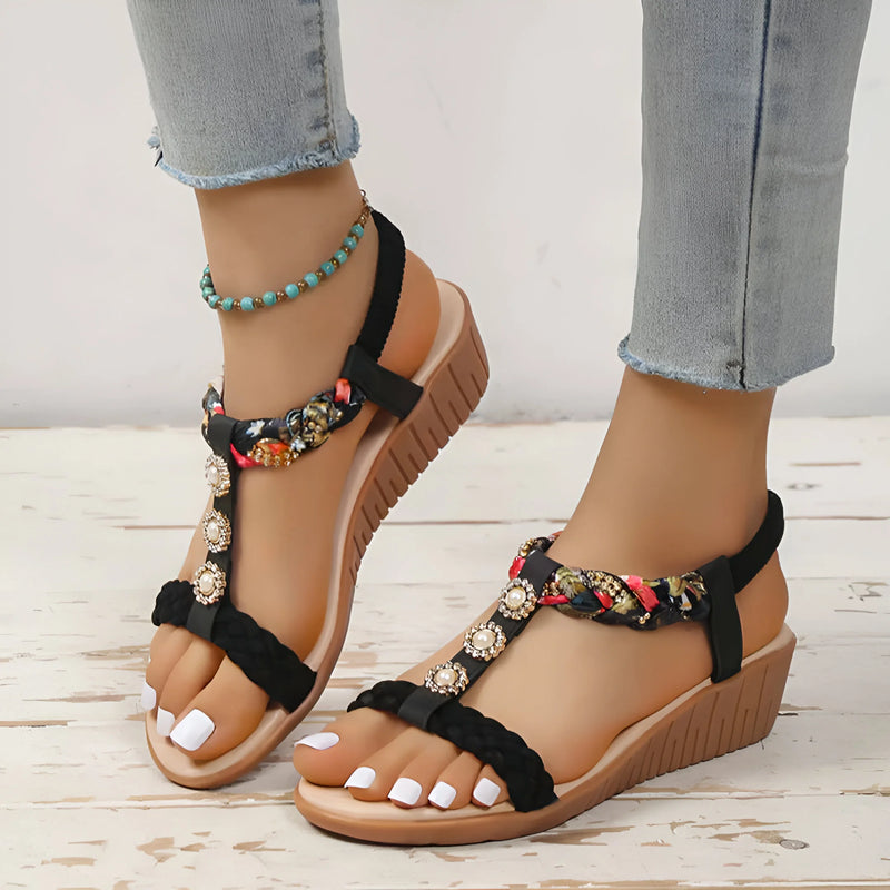 Strass Elastischer Riemen Sommer-Sandalen