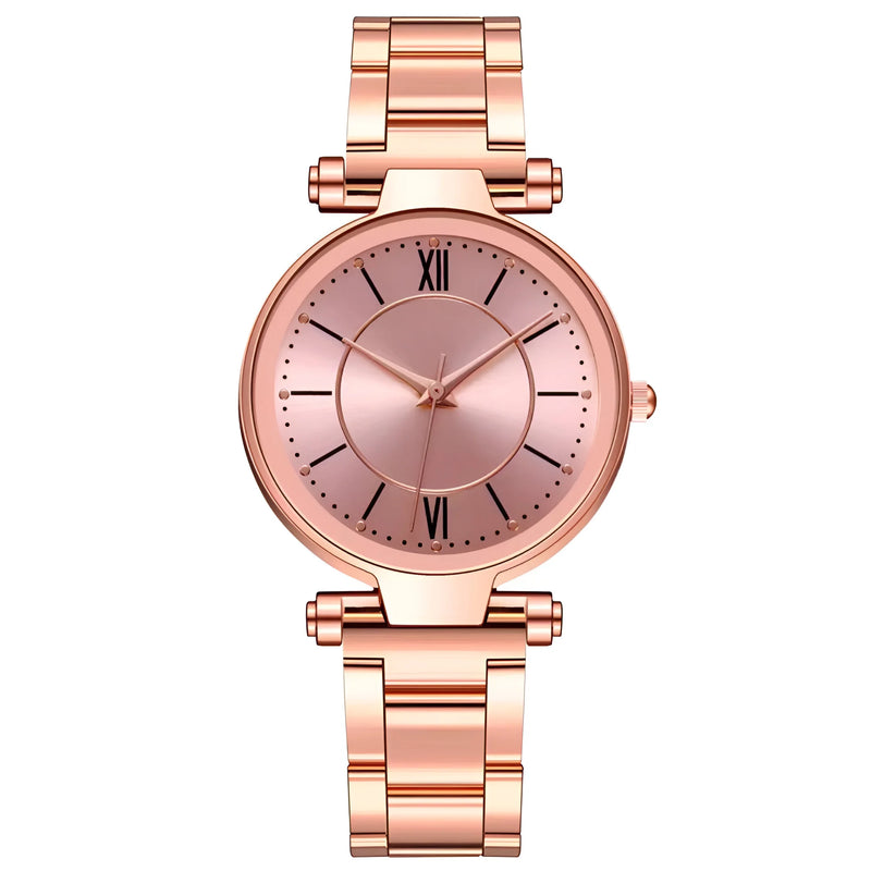 Damen Vielseitige Edelstahl Quarz Uhr