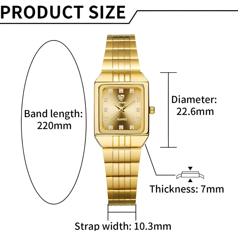 Luxuriöse Quarzuhr in Gold und Weiß