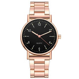 Damen Leuchtende Edelstahl Quarz Uhr