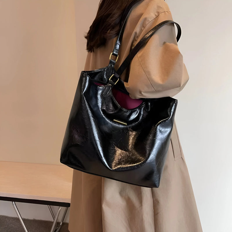 Damen Stilvolle Vintage-Leder-Tote-Bag