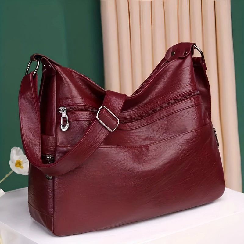 Luxuriöse Damen-Schultertasche aus Leder