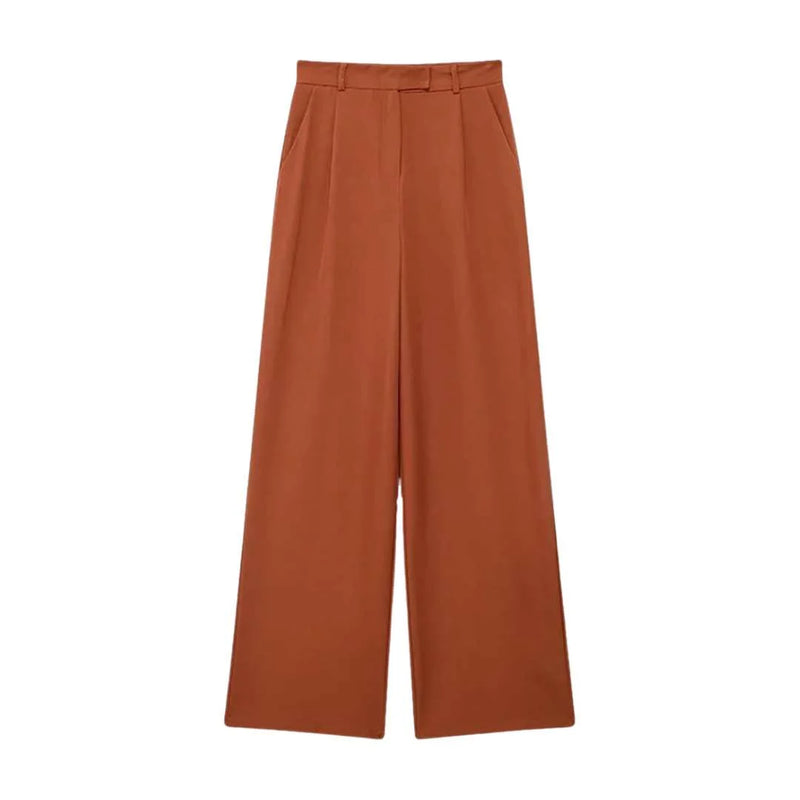 Damen High-Waist Vintage Reißverschluss-Hose