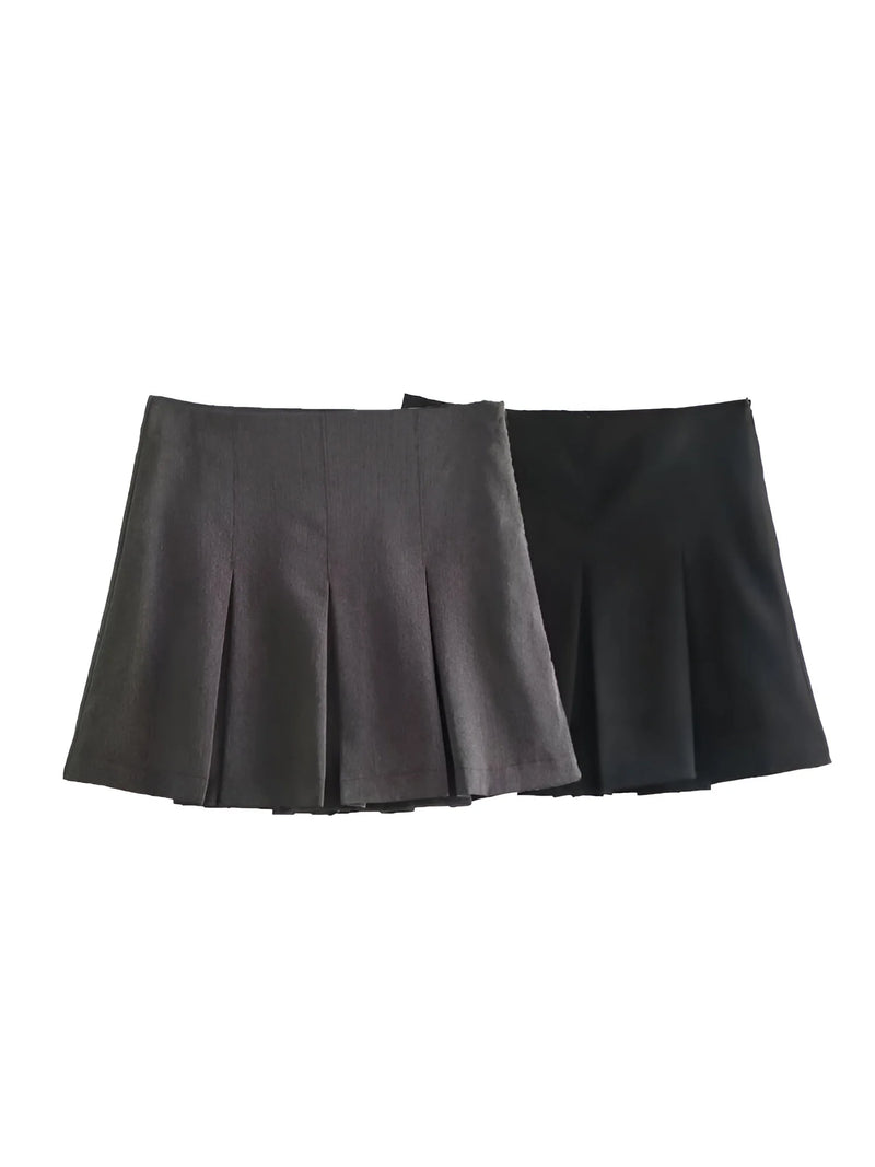 Vintage High-Waist Falten-Minirock