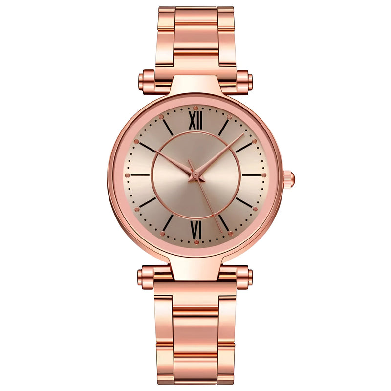 Damen Vielseitige Edelstahl Quarz Uhr