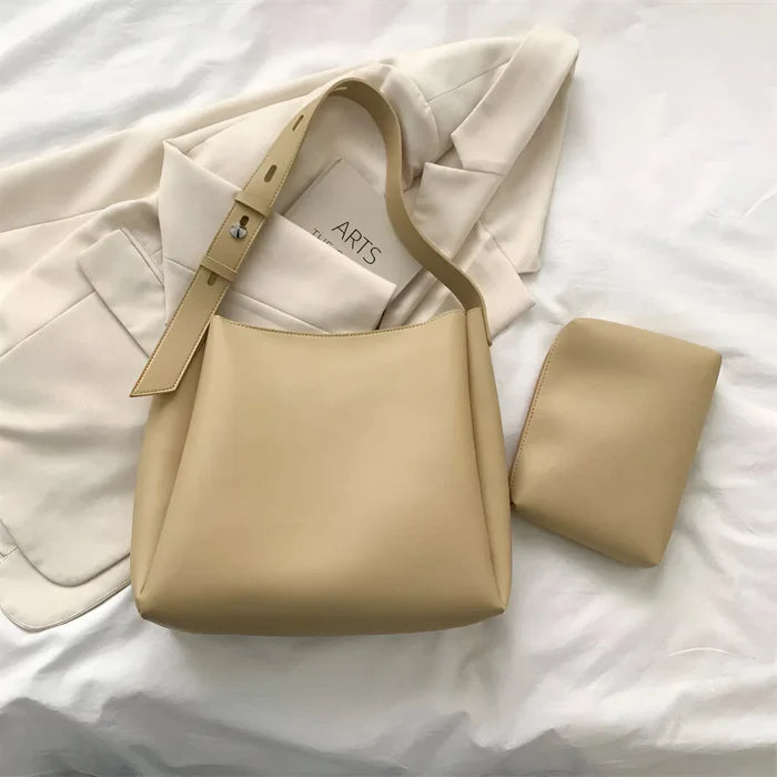 Schulterhandtasche mit großer Kapazität und passender Tasche