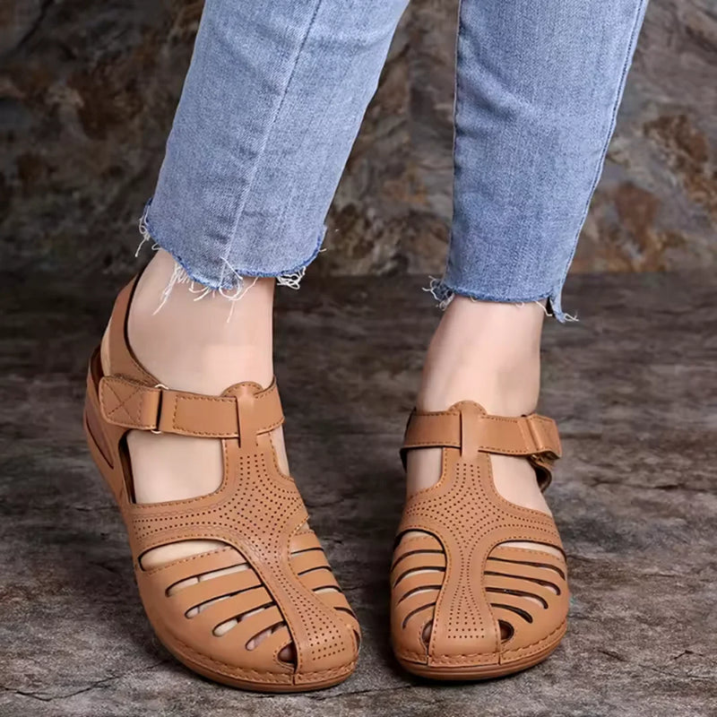 Bohemian Wedge-Sandalen