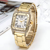 Damen Quadrat & Verstellbares Armband Quarz Uhr