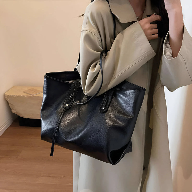 Damen Stilvolle Schulterhandtasche aus Leder