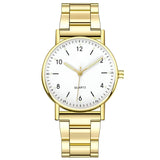 Damen Leuchtende Edelstahl Quarz Uhr
