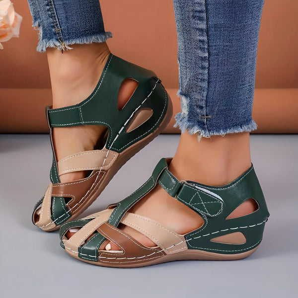 Damen Rundzehen Wedge-Sandalen