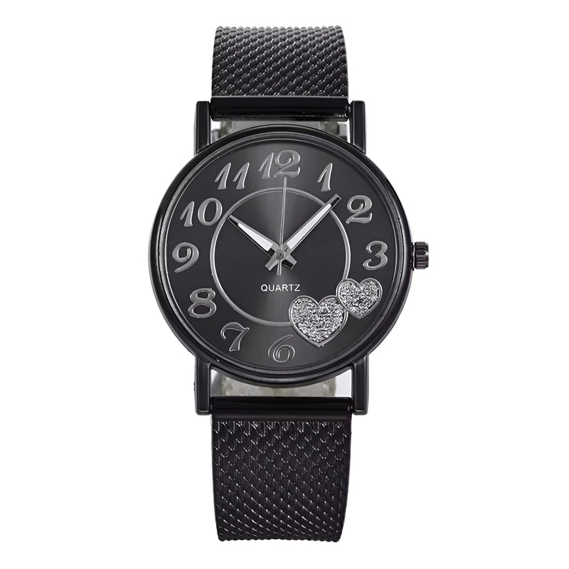 Damen Minimalistische Mesh Armband Quarz Uhr