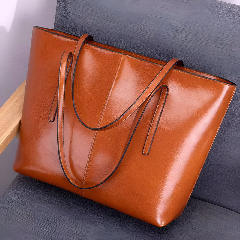 Große moderne Leder-Tote-Bag