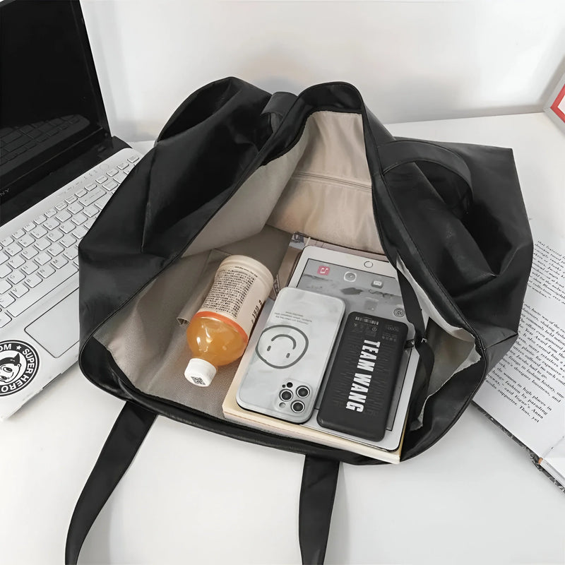 Damen Übergroße Weiche Schultertasche aus Leder
