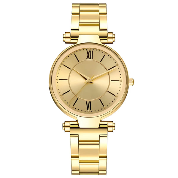 Damen Vielseitige Edelstahl Quarz Uhr