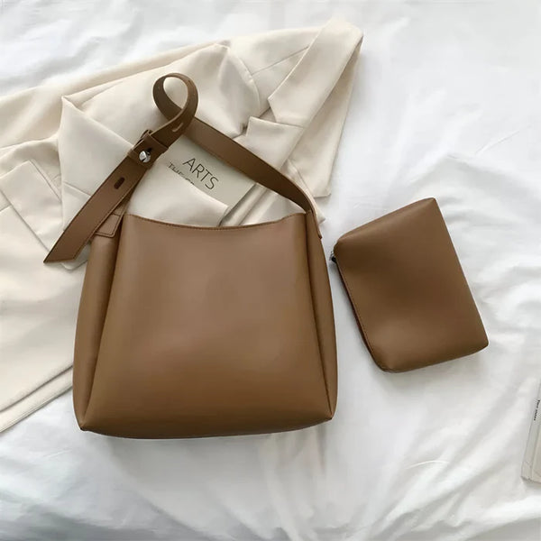 Schulterhandtasche mit großer Kapazität und passender Tasche