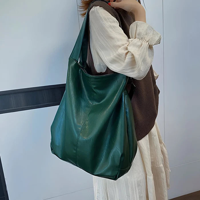 Vintage Schulter-Tote-Handtasche aus weichem PU-Leder