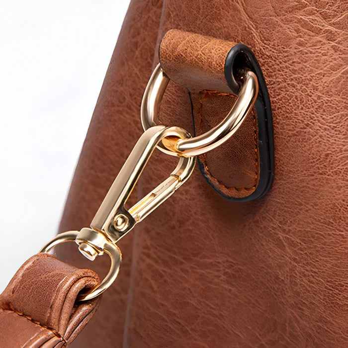 2-teiliges Set: Damen-Shopper & Crossbody-Tasche aus Leder