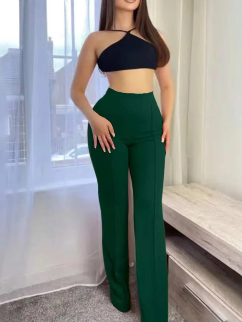 Damen High-Waist Schlaghosen