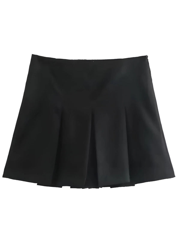 Vintage High-Waist Falten-Minirock