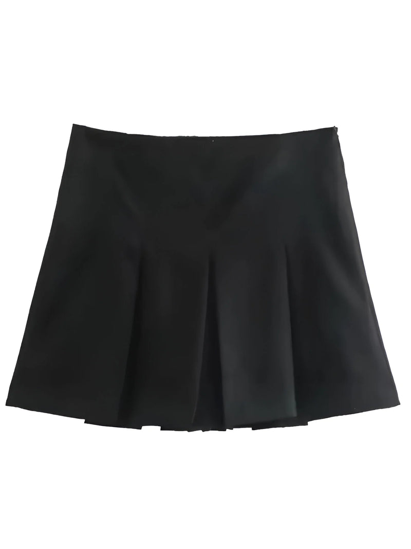Vintage High-Waist Falten-Minirock