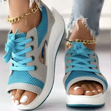 Damen Schnür-Platform Muffin Sandalen