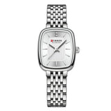 Damen Klassische Quadrat-Zifferblatt Uhr