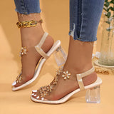 Rhinestone-verzierte High Heel Sandalen für Damen