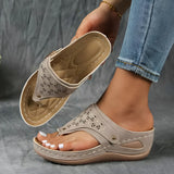 Damen Wedge Heel Sandalen mit Clip-Zehenverschluss