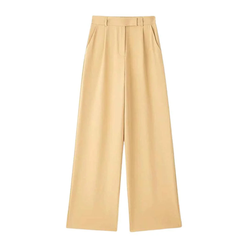 Damen High-Waist Vintage Reißverschluss-Hose