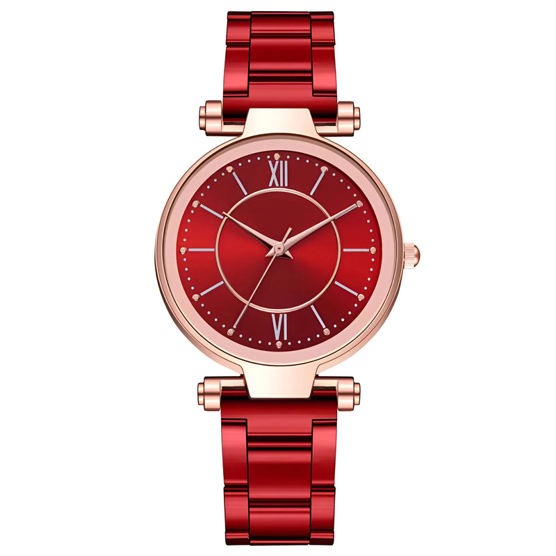 Damen Vielseitige Edelstahl Quarz Uhr