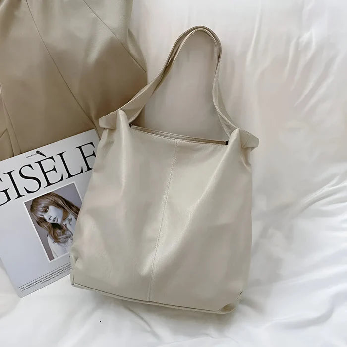 Große Retro-Leder-Tote-Bag für Damen