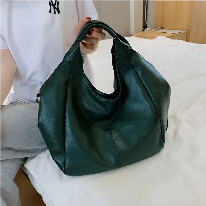 Damen Große Schultertasche aus weichem Leder
