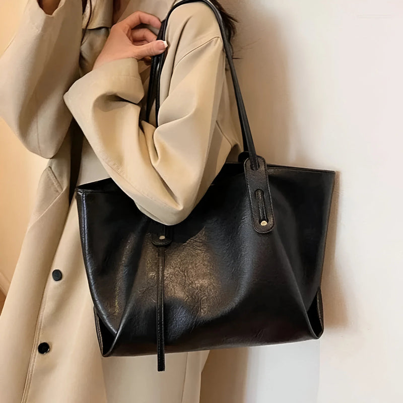 Damen Stilvolle Schulterhandtasche aus Leder