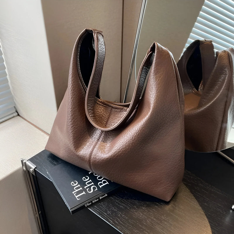 Damen Schultertasche aus Leder mit verstellbarem Riemen