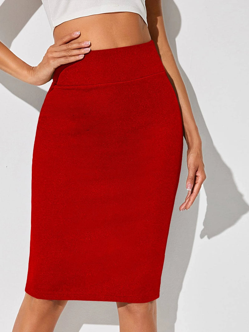 Damen High-Waisted Bodycon Rock