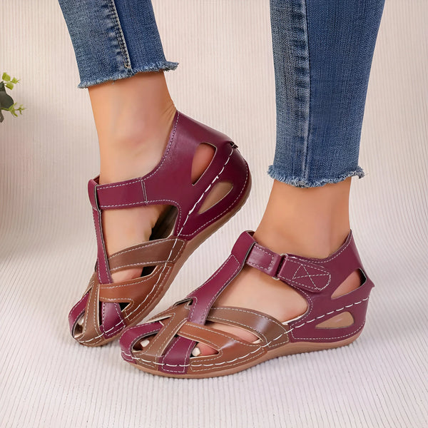 Damen Rundzehen Wedge-Sandalen