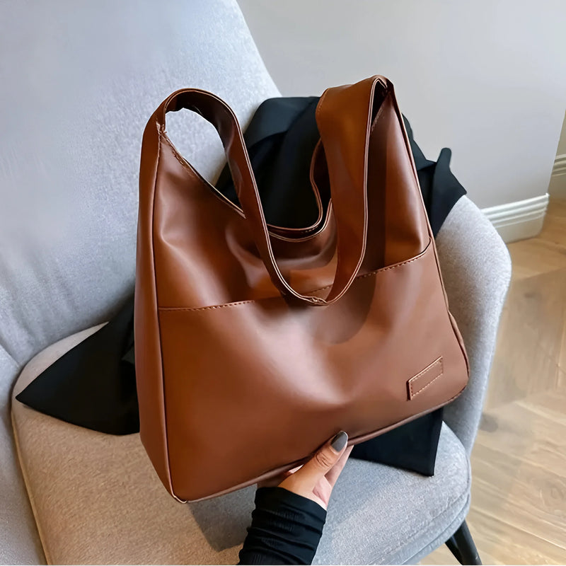 Damen Klassische Alltagsschultertasche aus Leder