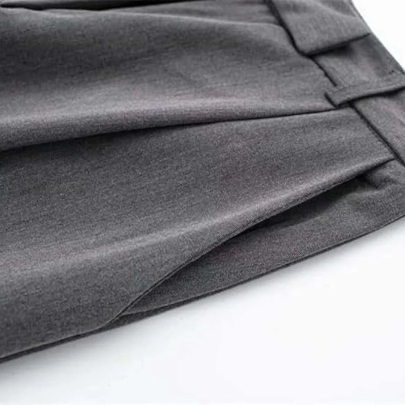 Damen High-Waist Vintage Reißverschluss-Hose