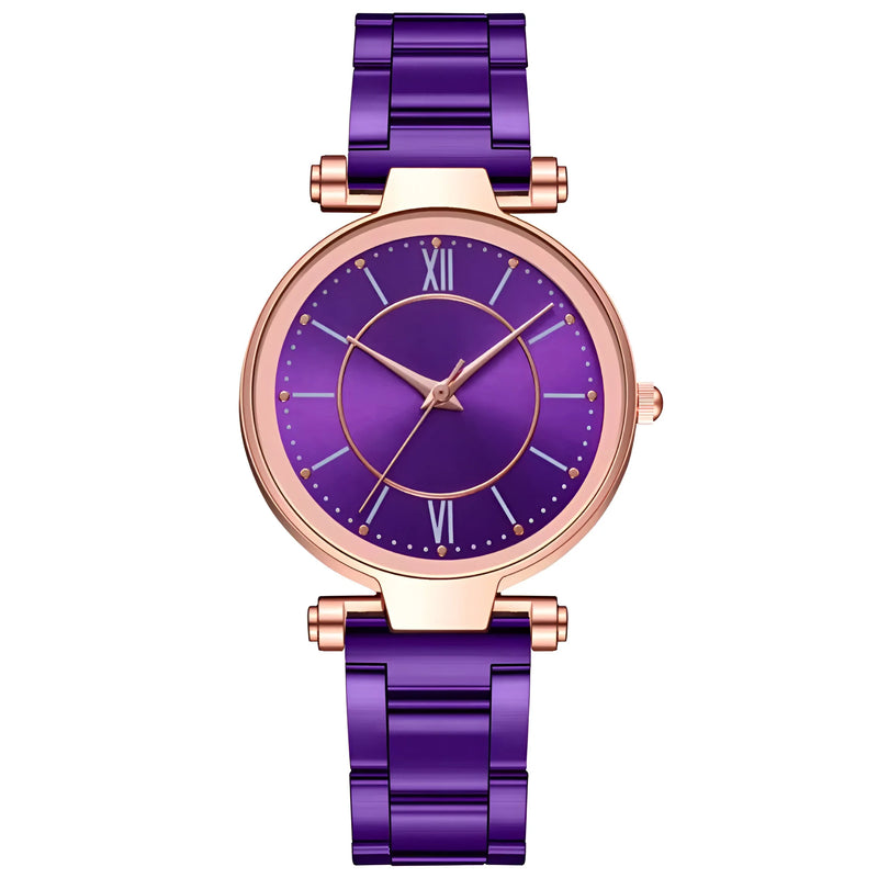 Damen Vielseitige Edelstahl Quarz Uhr