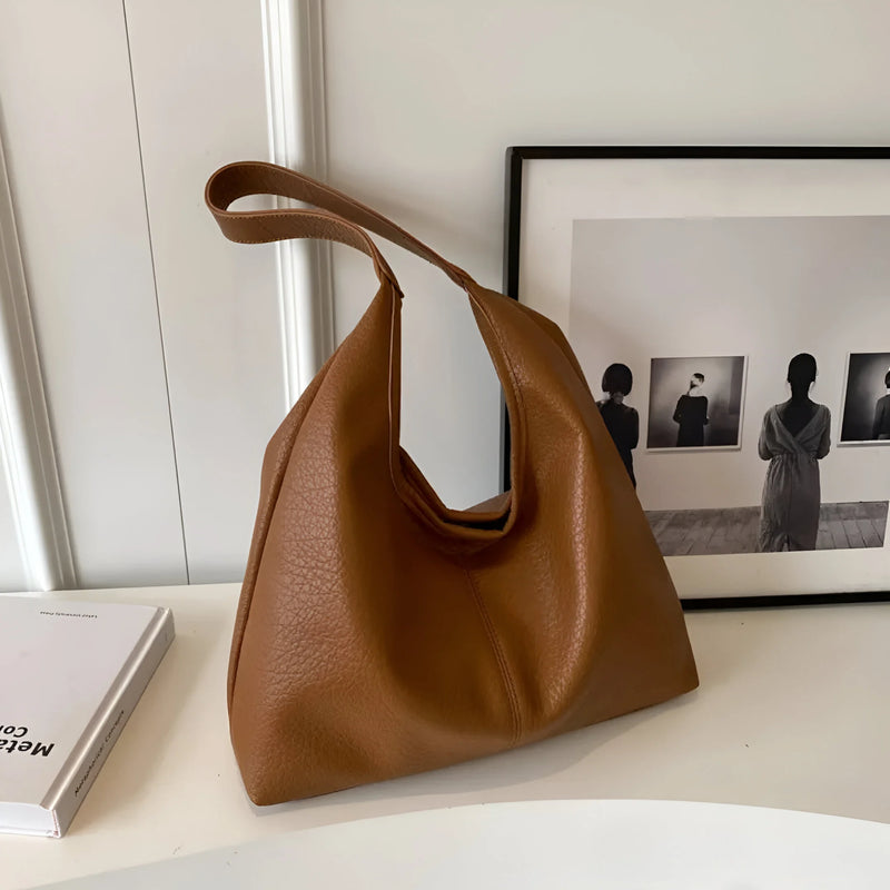 Damen Schultertasche aus Leder mit verstellbarem Riemen