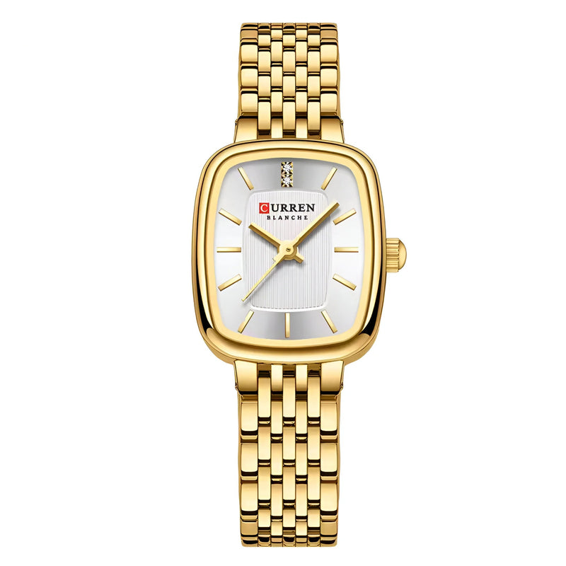 Damen Klassische Quadrat-Zifferblatt Uhr