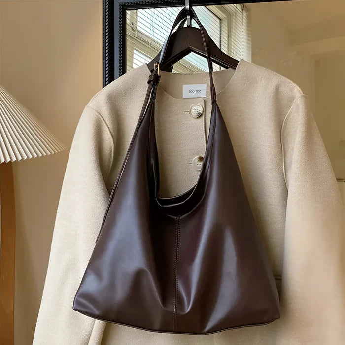 Vintage Schultertasche aus weichem Leder für Damen