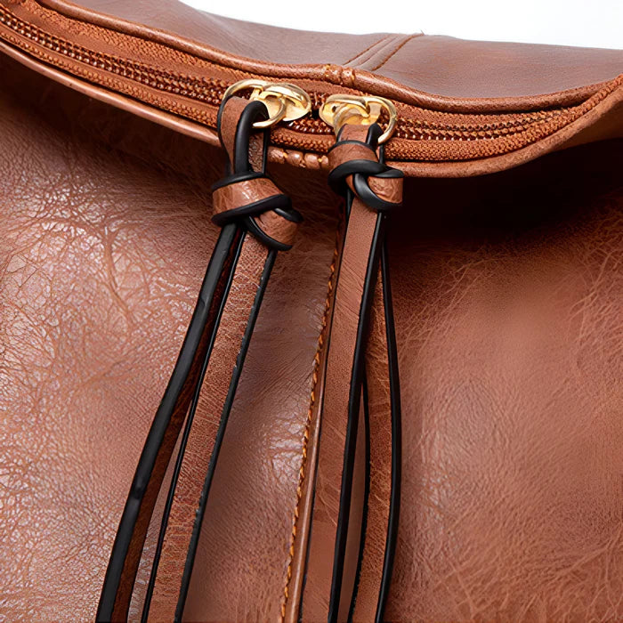 2-teiliges Set: Damen-Shopper & Crossbody-Tasche aus Leder