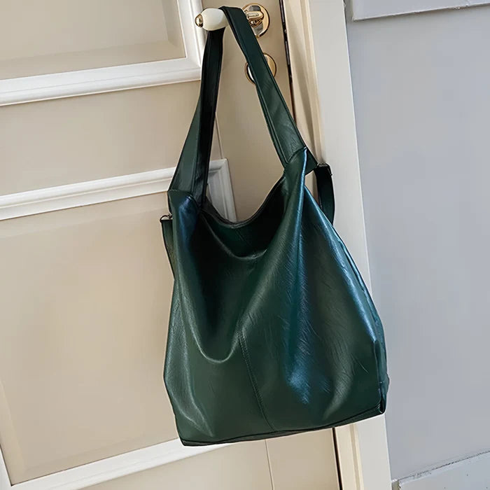 Vintage Schulter-Tote-Handtasche aus weichem PU-Leder