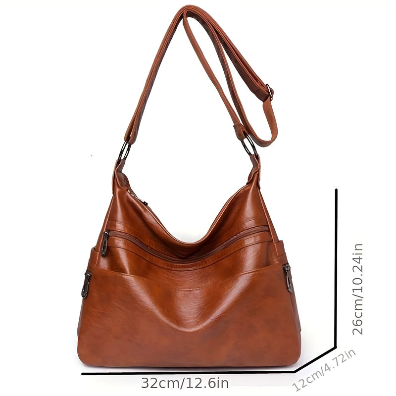 Luxuriöse Damen-Schultertasche aus Leder