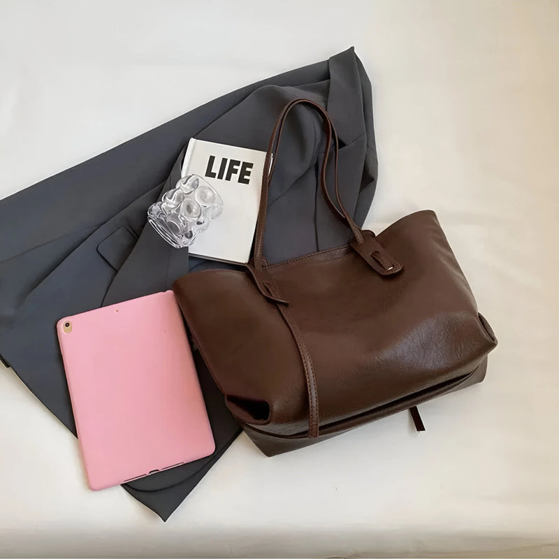 Damen Stilvolle Schulterhandtasche aus Leder