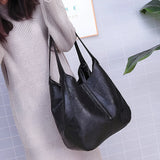 Damen Trendige Vintage-Schultertasche aus Leder