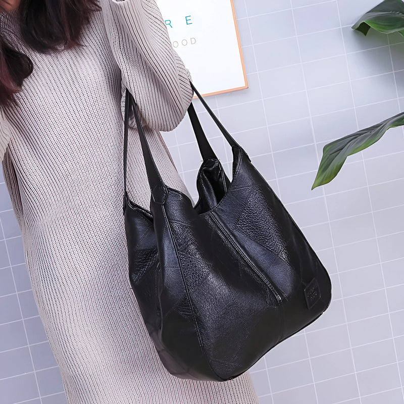 Damen Trendige Vintage-Schultertasche aus Leder
